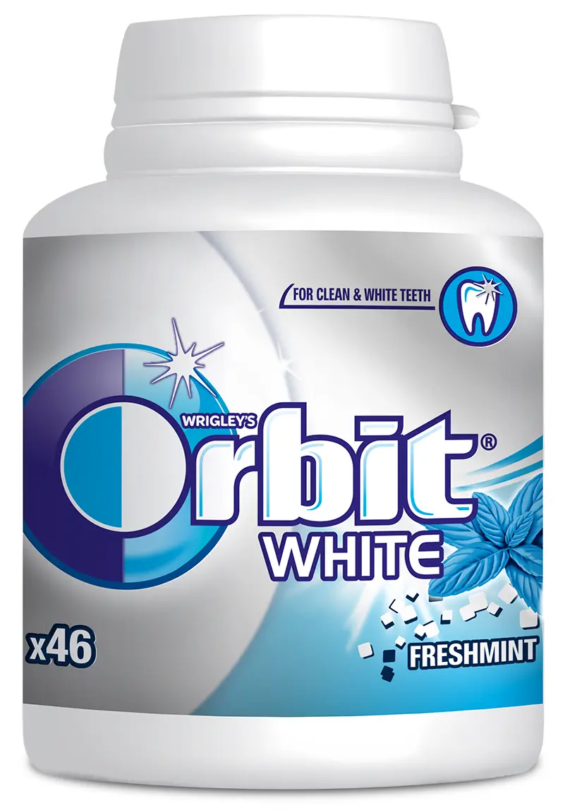 Guma Orbit Freshmint White butelka draże