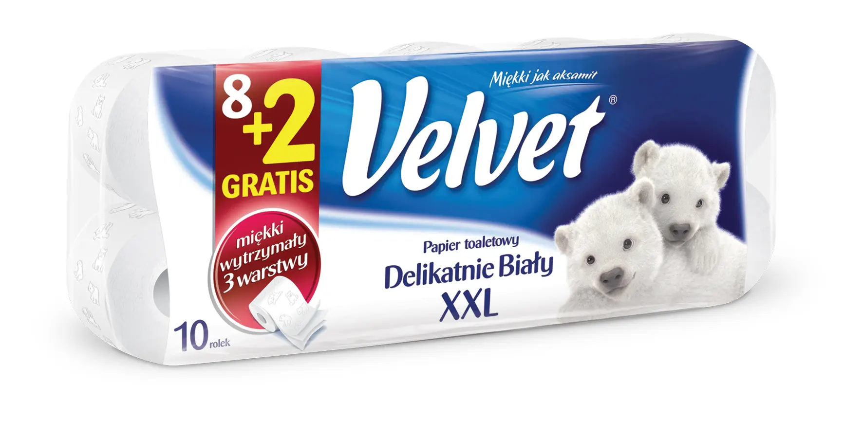 Velvet Papier toaletowy XXL Delikatnie biały 10szt