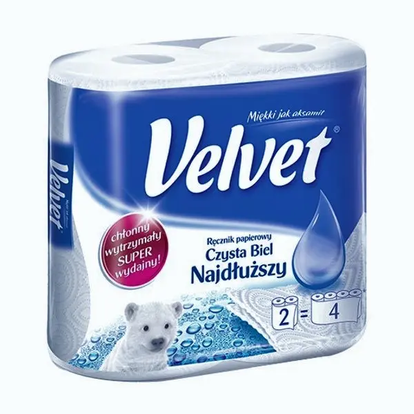Velvet Ręczniki papierowe Czysta biel Najdłuższy 2 rolki